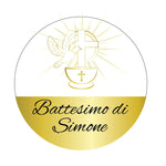 100 pz Etichette Bomboniere (Battesimo/ Nascita/ Comunione/ Cresima)-Adesivi Bomboniera-Lol T-shirt