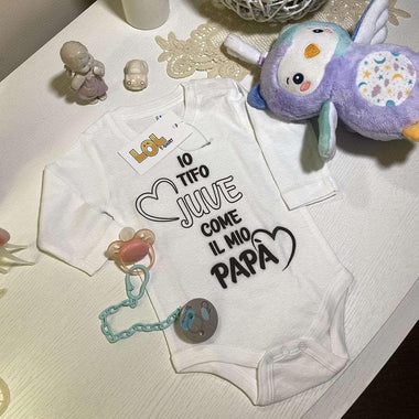 Body per Neonato Io tifo Juventus come il mio papà-Body per bimbi-Lol T-shirt