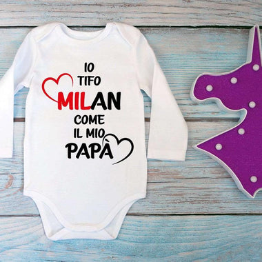 Body per Neonato Io tifo Milan come il mio papà-Body per bimbi-Lol T-shirt