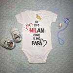Body per Neonato Io tifo Milan come il mio papà-Body per bimbi-Lol T-shirt