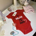 Body per Neonato Io tifo Milan come il mio papà-Body per bimbi-Lol T-shirt