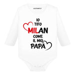 Body per Neonato Io tifo Milan come il mio papà-Body per bimbi-Lol T-shirt
