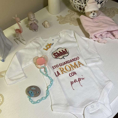 Body per Neonato Io tifo Roma come il mio papà-Body per bimbi-Lol T-shirt