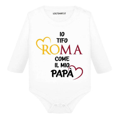Body per Neonato Io tifo Roma come il mio papà-Body per bimbi-Lol T-shirt