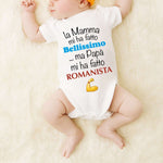 Body per Neonato La mamma mi ha fatto bellissimo/a ...ma papà mi ha fatto romanista-Body per bimbi-Lol T-shirt