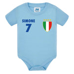 Body per Neonato Nazionale Calcio Italiana (NOME e NUMERO PERSONALIZZABILE)-Body per bimbi-Lol T-shirt