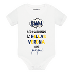 Body per Neonato Shh sto guardando Hellas Verona con papà-Body per bimbi-Lol T-shirt