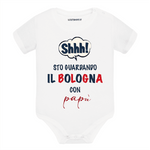 Body per Neonato Shh sto guardando il Bologna con papà-Body per bimbi-Lol T-shirt