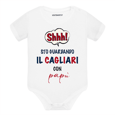 Body per Neonato Shh sto guardando il Cagliari con mio papà-Body per bimbi-Lol T-shirt