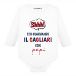 Body per Neonato Shh sto guardando il Cagliari con papà-Body per bimbi-Lol T-shirt