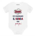Body per Neonato Shh sto guardando il Genoa con papà-Body per bimbi-Lol T-shirt