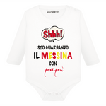 Body per Neonato Shh sto guardando il Messina con papà-Body per bimbi-Lol T-shirt