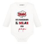 Body per Neonato Shh sto guardando il Milan con papà-Body per bimbi-Lol T-shirt