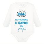 Body per Neonato Shh sto guardando il Napoli con papà-Body per bimbi-Lol T-shirt