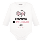 Body per Neonato Shh sto guardando il Palermo con papà-Body per bimbi-Lol T-shirt