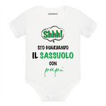 Body per Neonato Shh sto guardando il Sassuolo con papà-Body per bimbi-Lol T-shirt