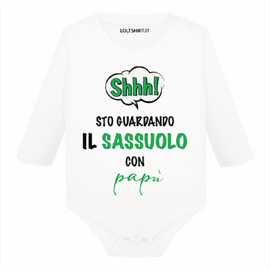 Body per Neonato Shh sto guardando il Sassuolo con papà-Body per bimbi-Lol T-shirt