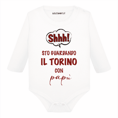 Body per Neonato Shh sto guardando il Torino con papà-Body per bimbi-Lol T-shirt
