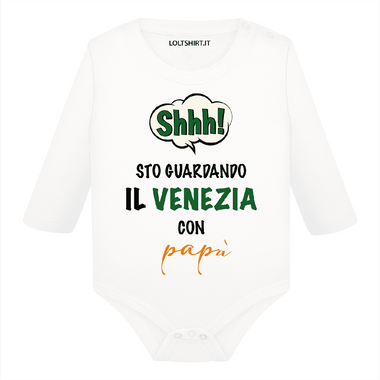 Body per Neonato Shh sto guardando il Venezia con papà-Body per bimbi-Lol T-shirt