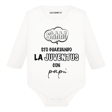 Body per Neonato Shh sto guardando la Juventus con papà-Body per bimbi-Lol T-shirt