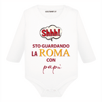 Body per Neonato Shh sto guardando la Roma con papà-Body per bimbi-Lol T-shirt