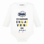 Body per Neonato Shh sto guardando l'Hellas Verona con papà-Body per bimbi-Lol T-shirt