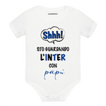 Body per Neonato Shh sto guardando l'Inter con papà-Body per bimbi-Lol T-shirt