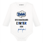 Body per Neonato Shh sto guardando l'Inter con papà-Body per bimbi-Lol T-shirt