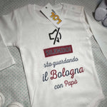 Body per Neonato Silenzio sto guardando il Bologna con papà-Body per bimbi-Lol T-shirt