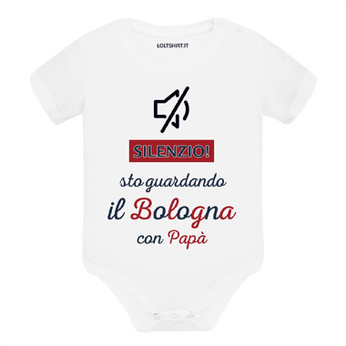 Body per Neonato Silenzio sto guardando il Bologna con papà-Body per bimbi-Lol T-shirt