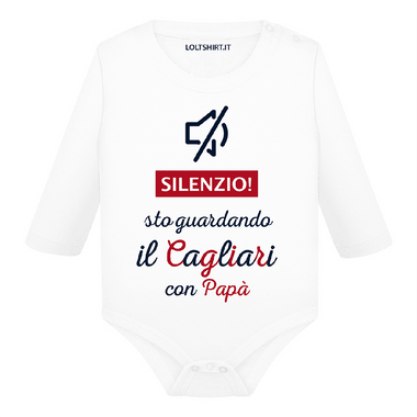 Body per Neonato Silenzio sto guardando il Cagliari con papà-Body per bimbi-Lol T-shirt