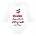 Body per Neonato Silenzio sto guardando il Cagliari con papà-Body per bimbi-Lol T-shirt