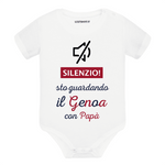 Body per Neonato Silenzio sto guardando il Genoa con papà-Body per bimbi-Lol T-shirt