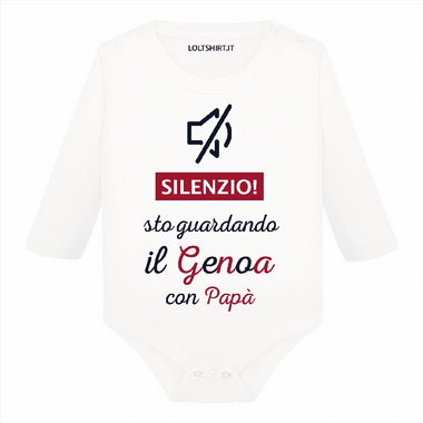 Body per Neonato Silenzio sto guardando il Genoa con papà-Body per bimbi-Lol T-shirt