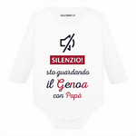 Body per Neonato Silenzio sto guardando il Genoa con papà-Body per bimbi-Lol T-shirt