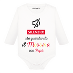 Body per Neonato Silenzio sto guardando il Messina con papà-Body per bimbi-Lol T-shirt