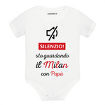 Body per Neonato Silenzio sto guardando il Milan con papà-Body per bimbi-Lol T-shirt