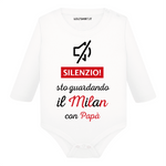 Body per Neonato Silenzio sto guardando il Milan con papà-Body per bimbi-Lol T-shirt