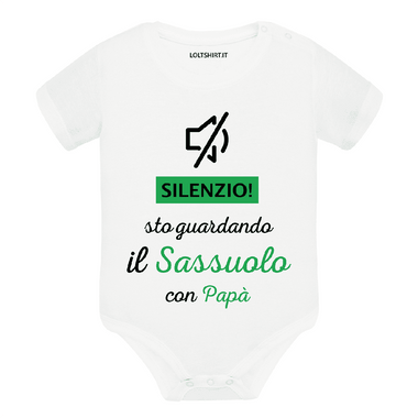 Body per Neonato Silenzio sto guardando il Sassuolo con papà-Body per bimbi-Lol T-shirt