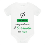 Body per Neonato Silenzio sto guardando il Sassuolo con papà-Body per bimbi-Lol T-shirt