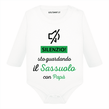 Body per Neonato Silenzio sto guardando il Sassuolo con papà-Body per bimbi-Lol T-shirt