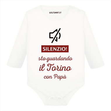Body per Neonato Silenzio sto guardando il Torino con papà-Body per bimbi-Lol T-shirt