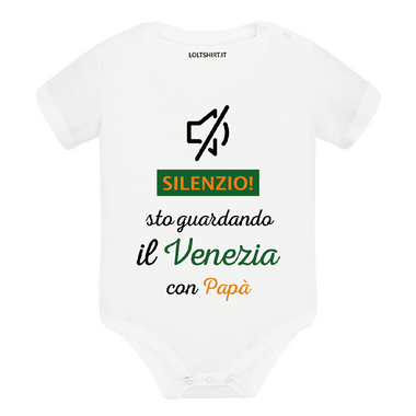 Body per Neonato Silenzio sto guardando il Venezia con papà-Body per bimbi-Lol T-shirt