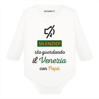 Body per Neonato Silenzio sto guardando il Venezia con papà-Body per bimbi-Lol T-shirt
