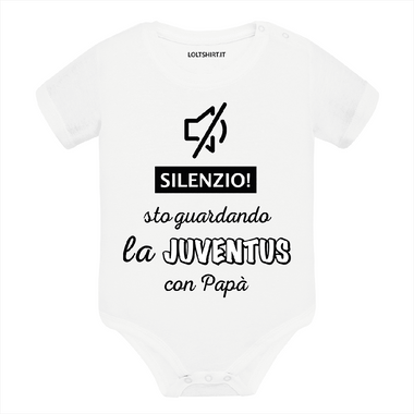 Body per Neonato Silenzio sto guardando la Juventus con papà-Body per bimbi-Lol T-shirt