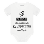 Body per Neonato Silenzio sto guardando la Juventus con papà-Body per bimbi-Lol T-shirt
