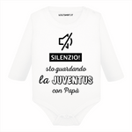 Body per Neonato Silenzio sto guardando la Juventus con papà-Body per bimbi-Lol T-shirt