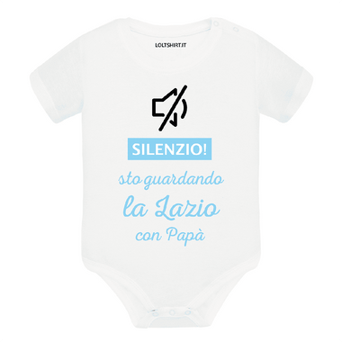 Body per Neonato Silenzio sto guardando la Lazio con papà-Body per bimbi-Lol T-shirt