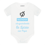 Body per Neonato Silenzio sto guardando la Lazio con papà-Body per bimbi-Lol T-shirt