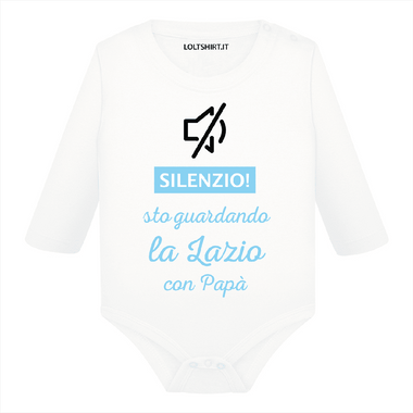 Body per Neonato Silenzio sto guardando la Lazio con papà-Body per bimbi-Lol T-shirt
